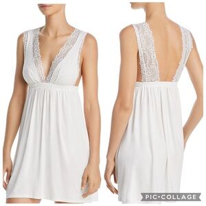 EBERJEY Sara Grand Chemise Nightgown Ivory Lace Modal Size L